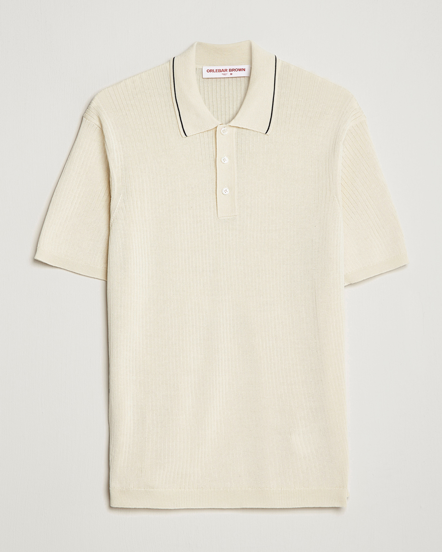 Men | Polo Shirts | Orlebar Brown | Maranon Organic Cotton Rib Tipping Polo Sea Mist