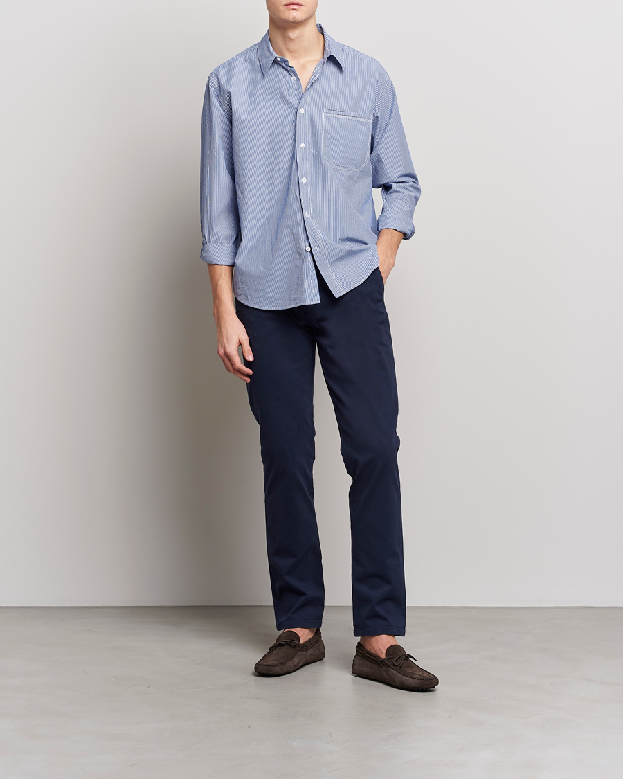 Men | Shirts | Orlebar Brown | Grasmoor Relaxed Fit Striped Shirt Navy/White