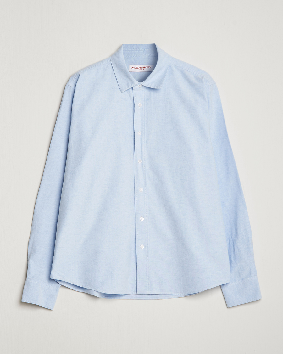 Men | Shirts | Orlebar Brown | Grasmoor Relaxed Fit Tape Rim Shirt Serenity Blue