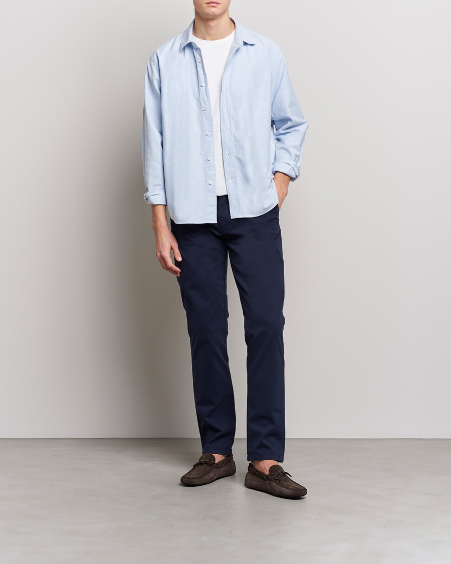 Men | Shirts | Orlebar Brown | Grasmoor Relaxed Fit Tape Rim Shirt Serenity Blue
