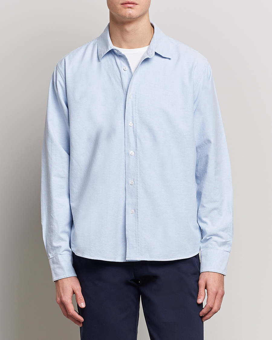 Men | Shirts | Orlebar Brown | Grasmoor Relaxed Fit Tape Rim Shirt Serenity Blue
