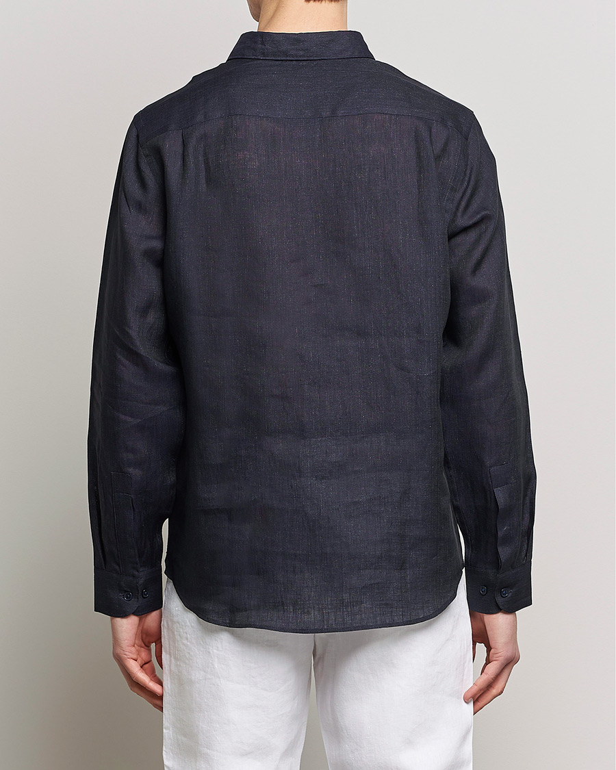 Men | Shirts | Orlebar Brown | Percy Smart Linen Shirt Dark Navy