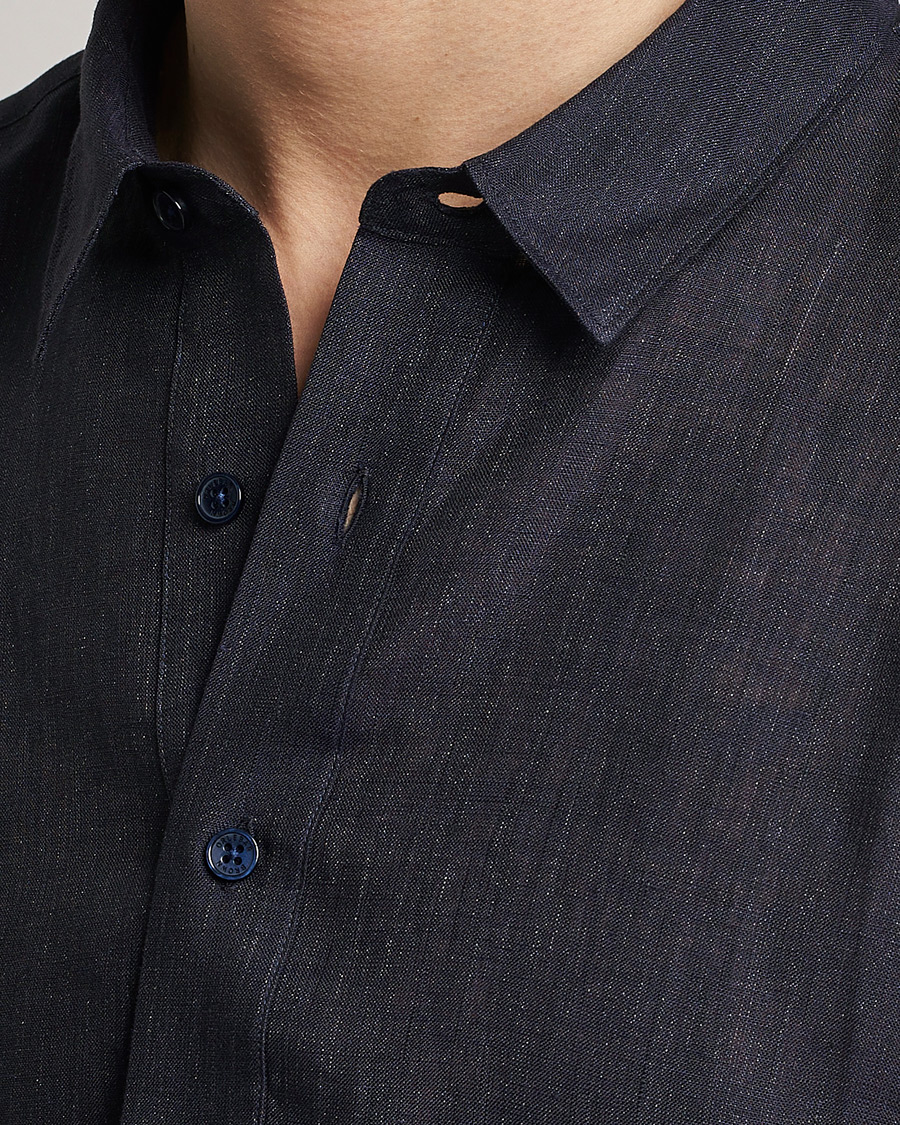 Men | Shirts | Orlebar Brown | Percy Smart Linen Shirt Dark Navy