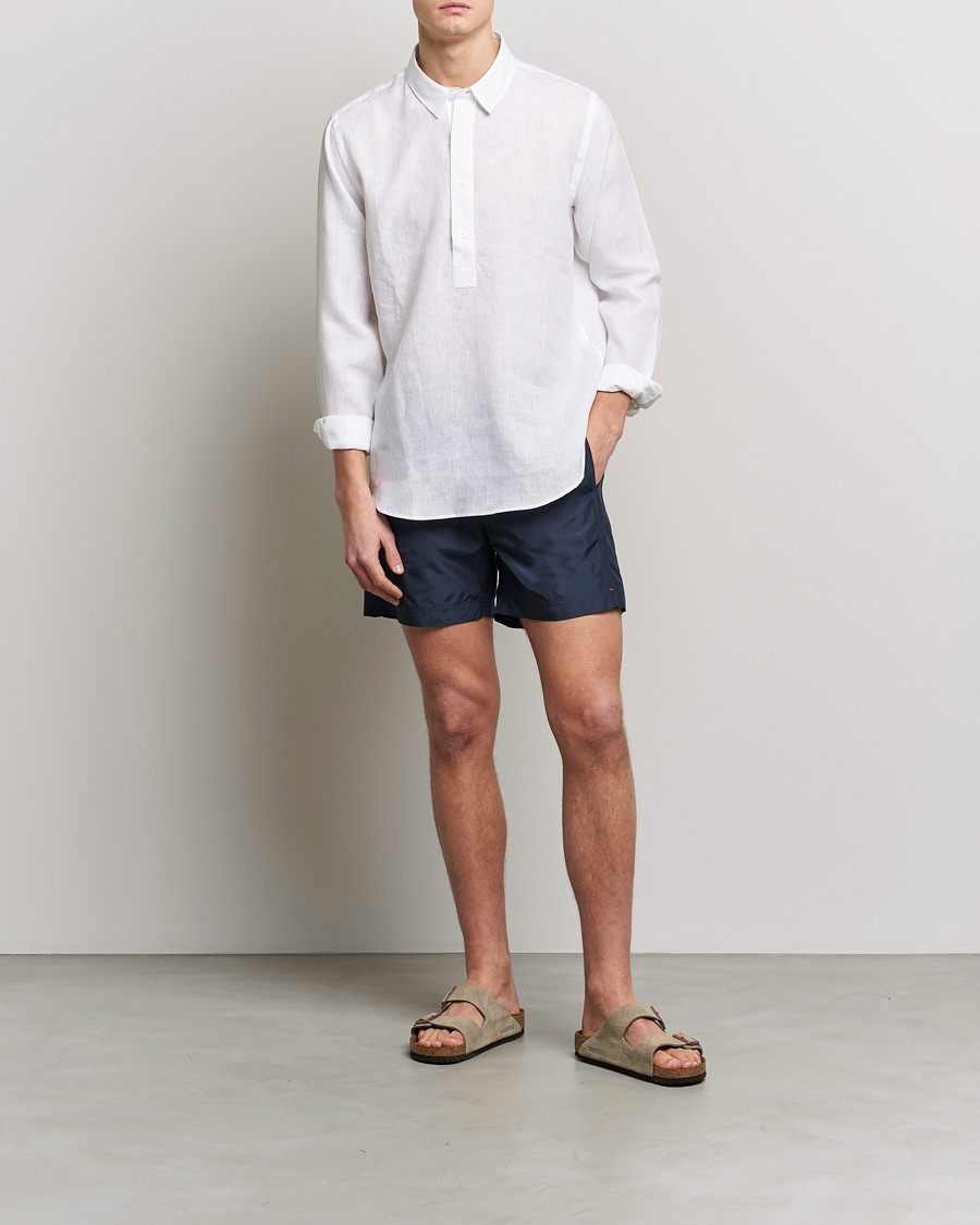 Men | Shirts | Orlebar Brown | Percy Smart Linen Shirt White