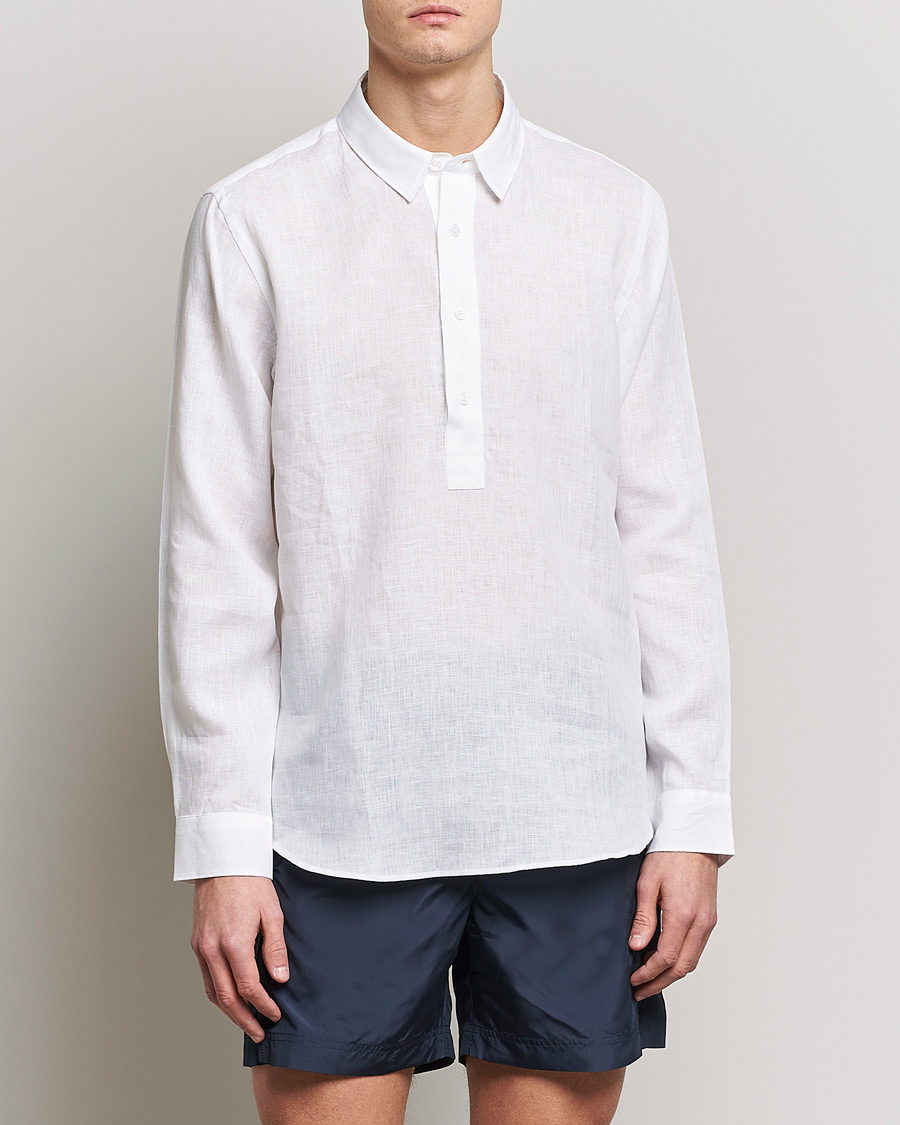 Men | Linen Shirts | Orlebar Brown | Percy Smart Linen Shirt White
