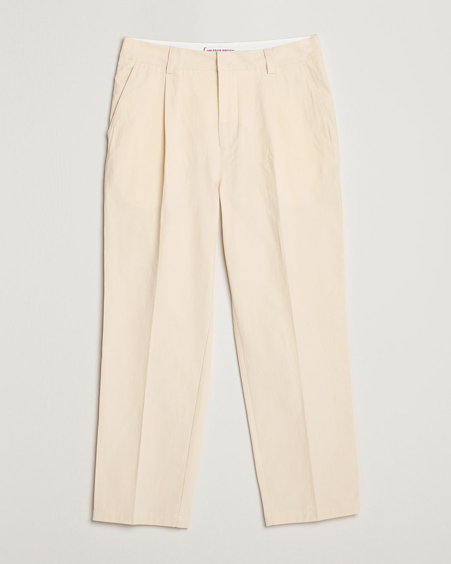 Men | Trousers | Orlebar Brown | Beckworth Pleated Cotton Trousers Pebble