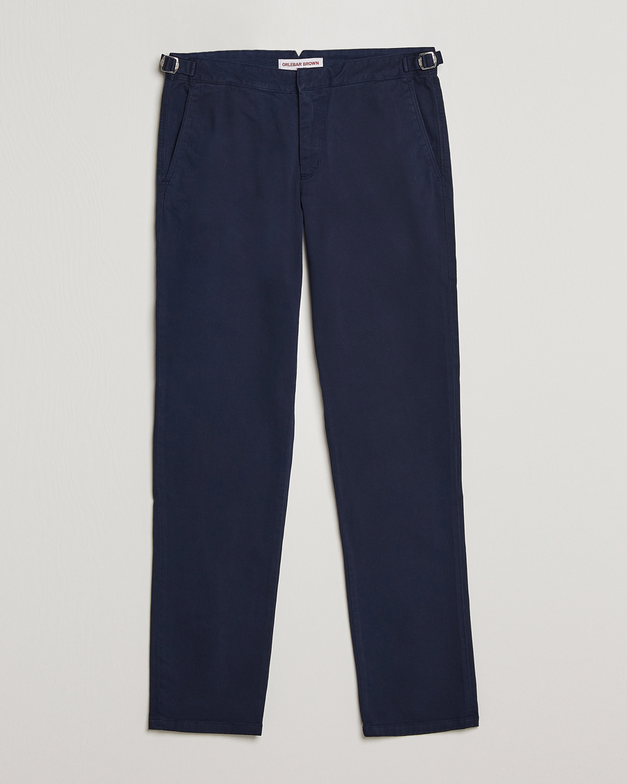 Men | Trousers | Orlebar Brown | Fallon Cotton Stretch Trousers Dark Navy
