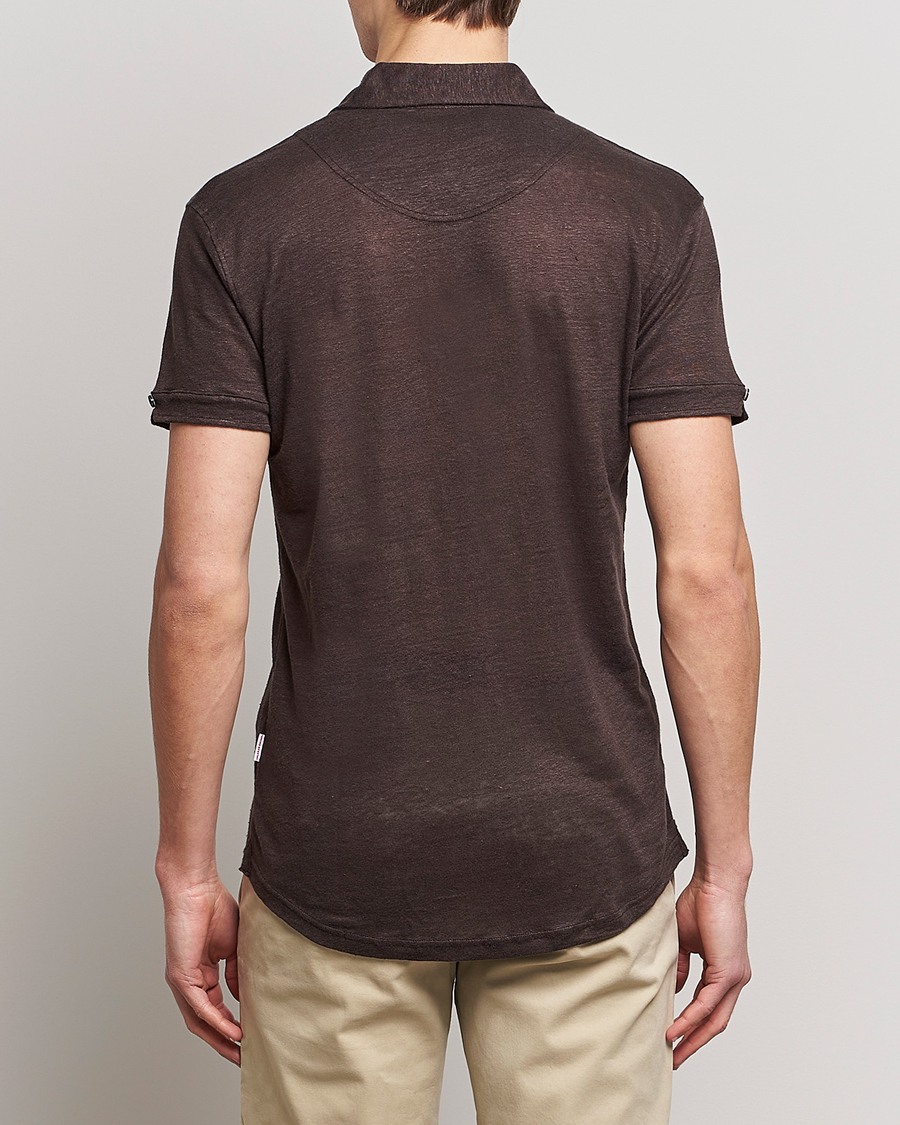 Men | Polo Shirts | Orlebar Brown | Sebastian Linen Polo Truffle