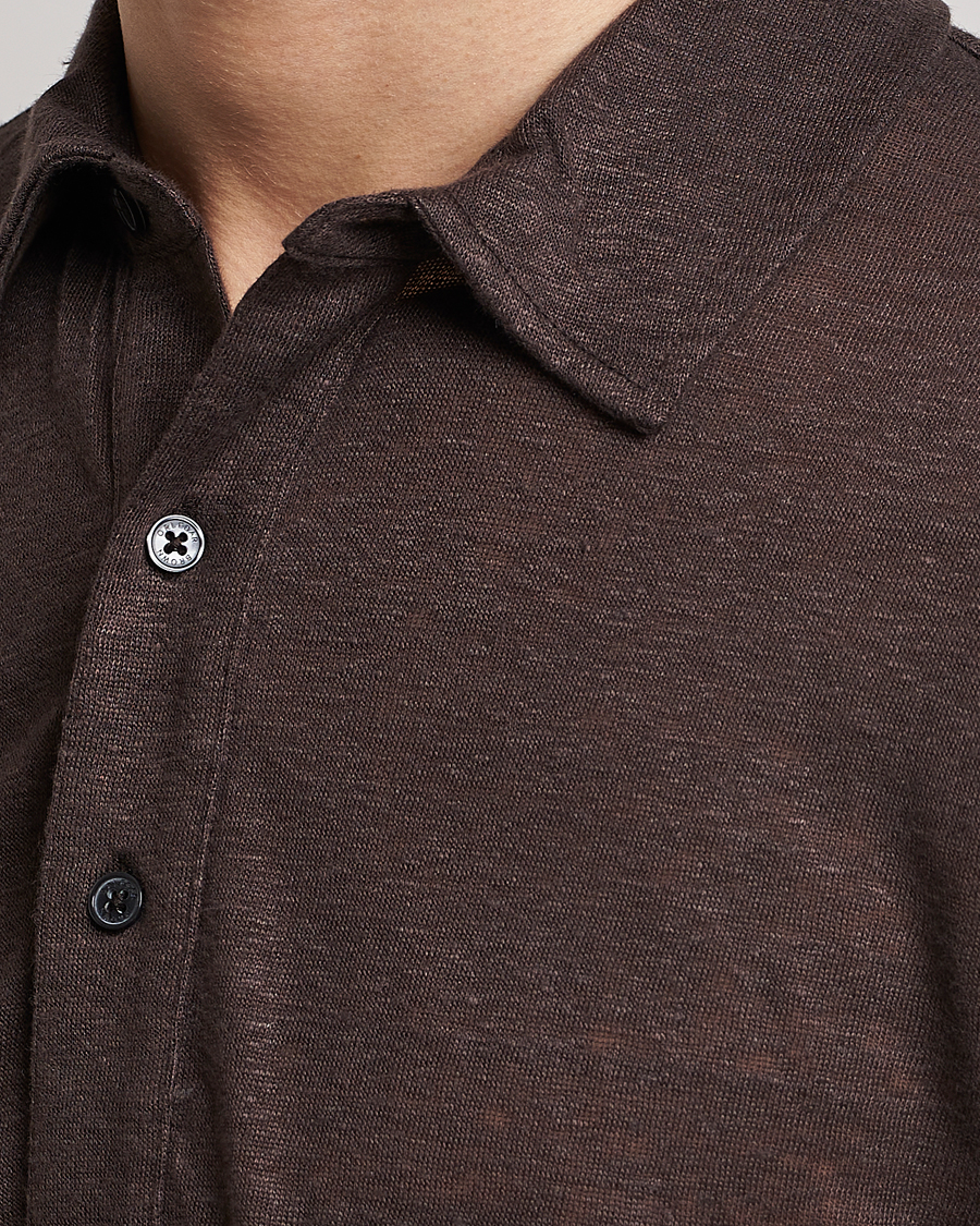 Men | Polo Shirts | Orlebar Brown | Sebastian Linen Polo Truffle