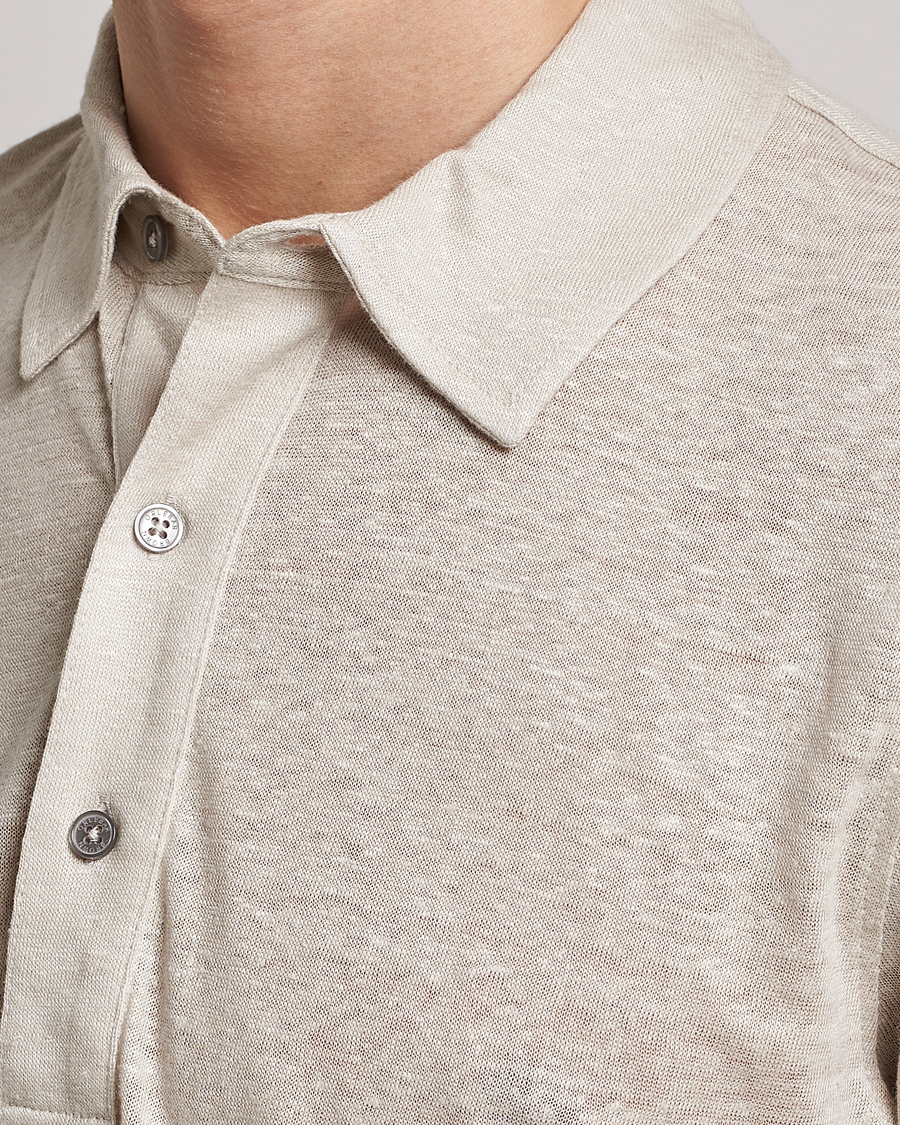 Men | Polo Shirts | Orlebar Brown | Sebastian Linen Polo Pebble