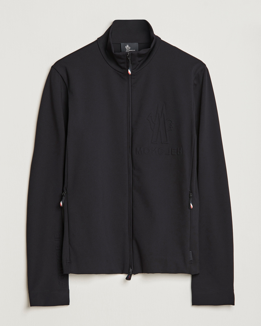 Men | Sweaters & Knitwear | Moncler Grenoble | Embossed Full Zip Cardigan Black
