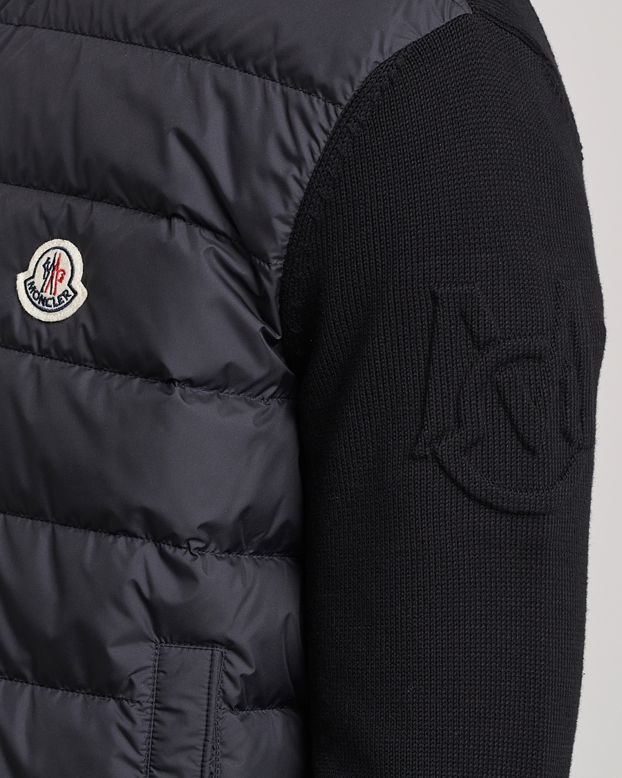 Men | Sweaters & Knitwear | Moncler | Zip Padded Cardigan Black