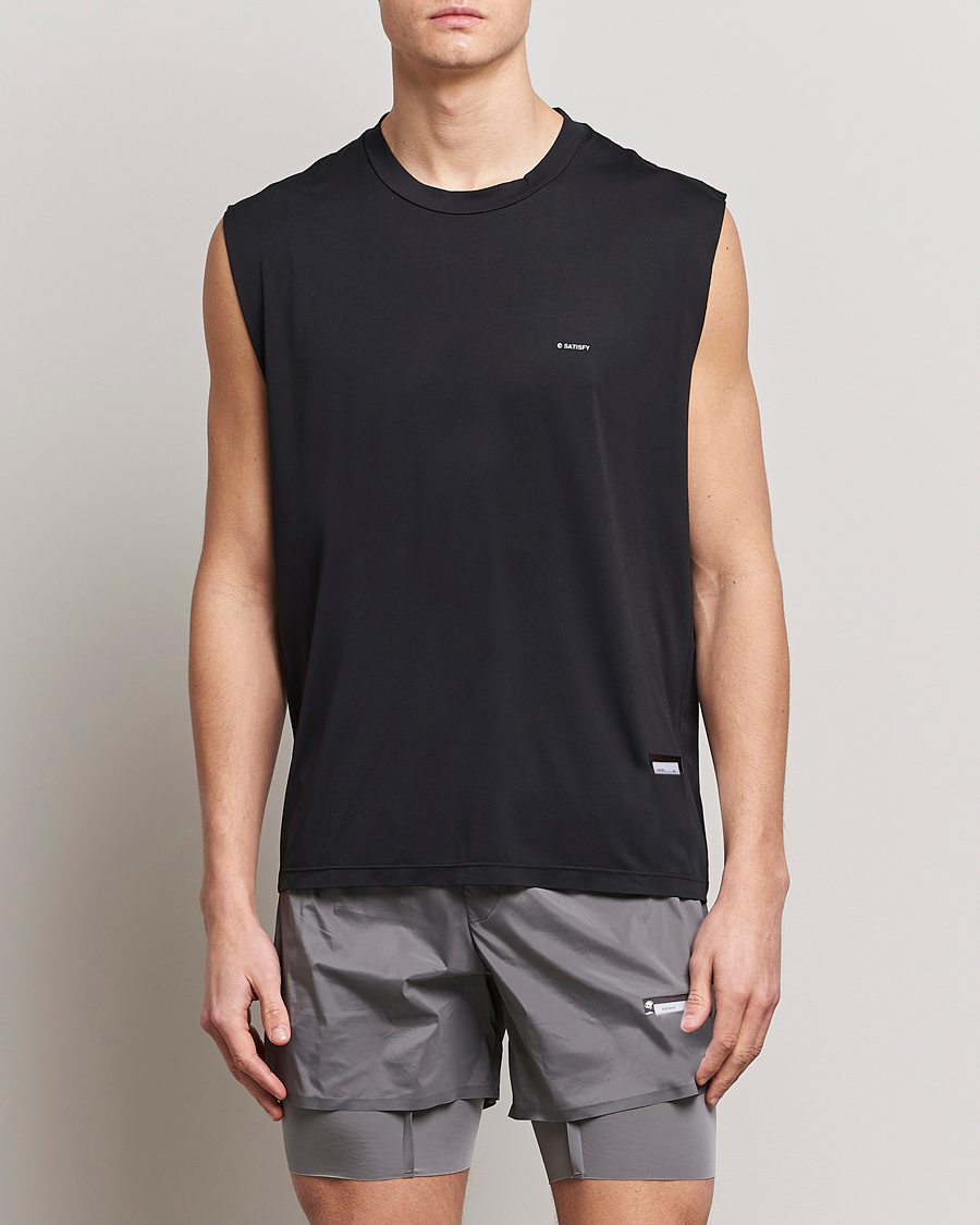トップス satisfy AuraLite Muscle Tee Satisfy AuraLIte Muscle Tee Black at CareOfCarl.com