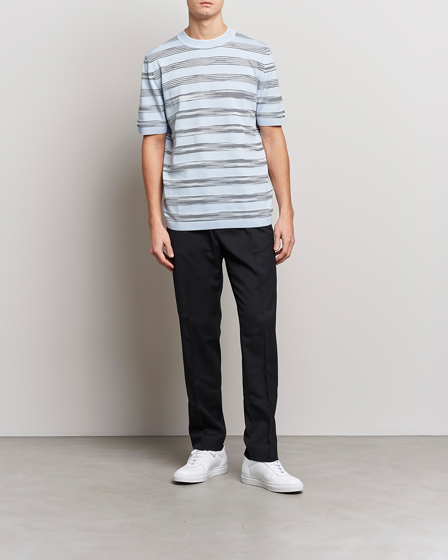 Men | T-Shirts | Missoni | Knitted Space Dye T-Shirt Light Blue