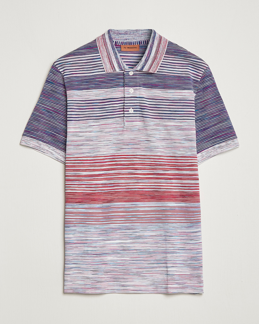 Men | Polo Shirts | Missoni | Short Sleeve Space Dye Polo Navy/Light Blue