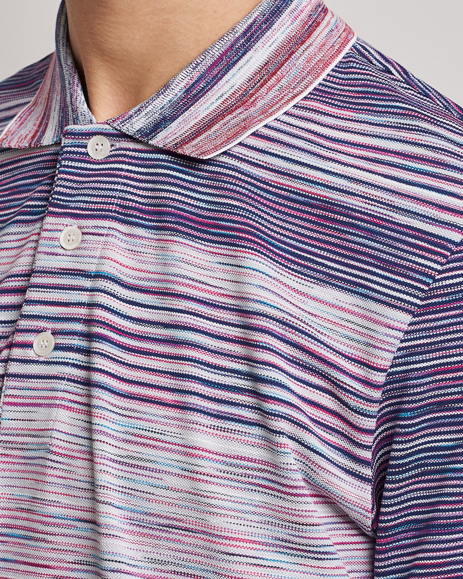 Men | Polo Shirts | Missoni | Short Sleeve Space Dye Polo Navy/Light Blue