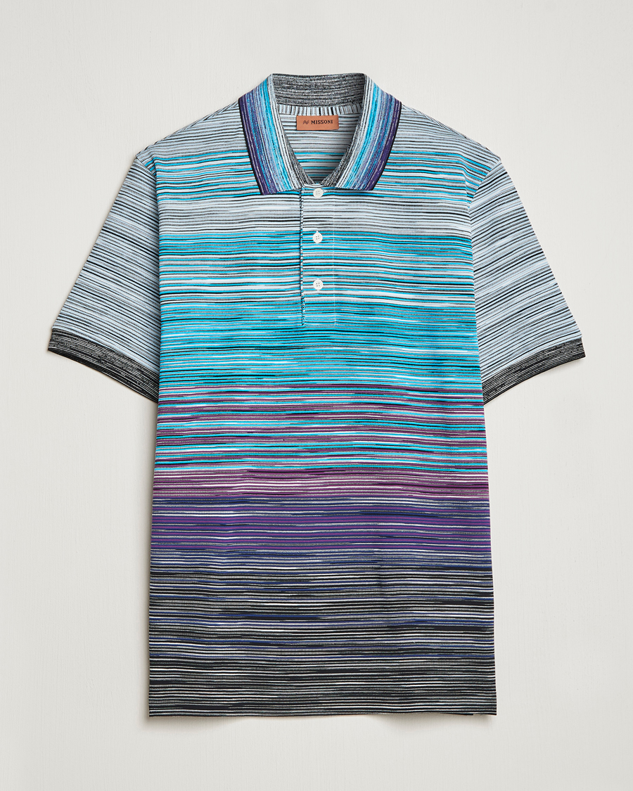 Men | Polo Shirts | Missoni | Short Sleeve Space Dye Polo Navy/Violet