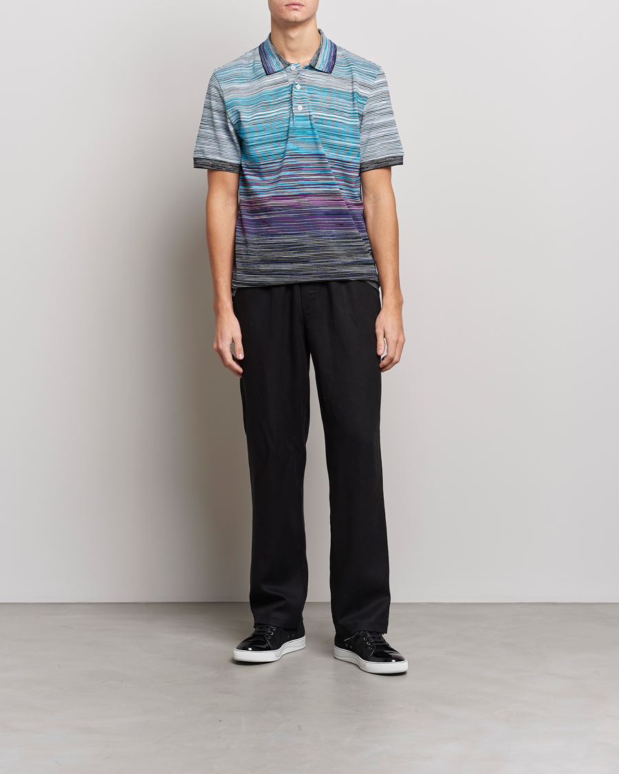 Men | Polo Shirts | Missoni | Short Sleeve Space Dye Polo Navy/Violet