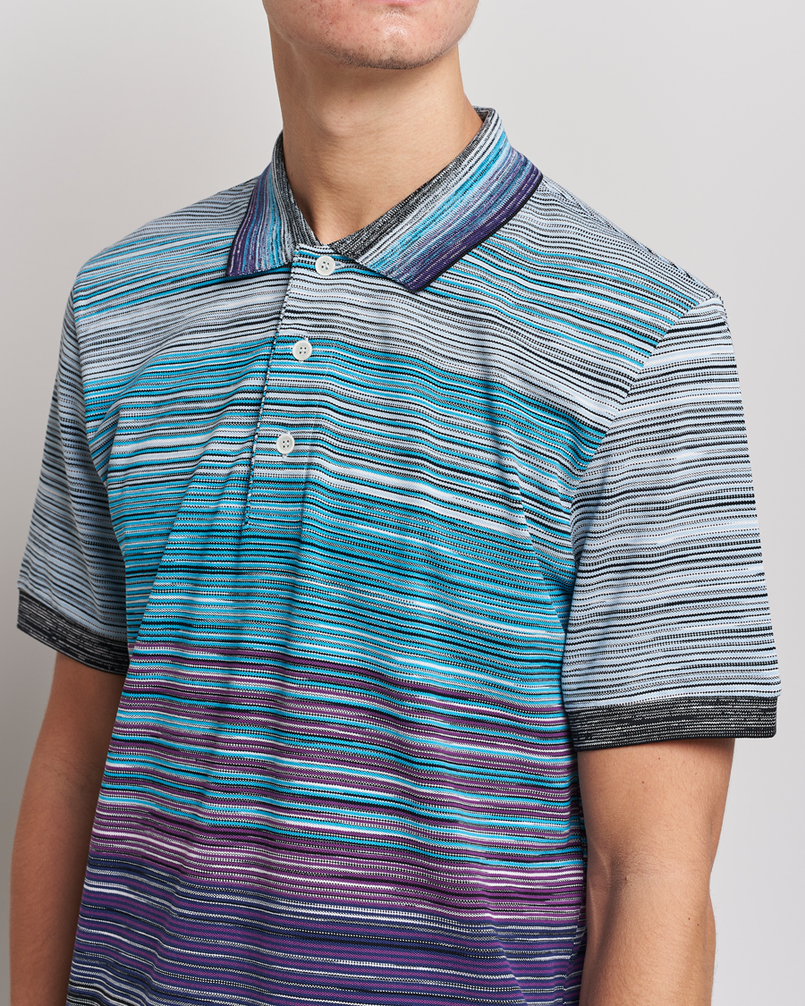 Men | Polo Shirts | Missoni | Short Sleeve Space Dye Polo Navy/Violet