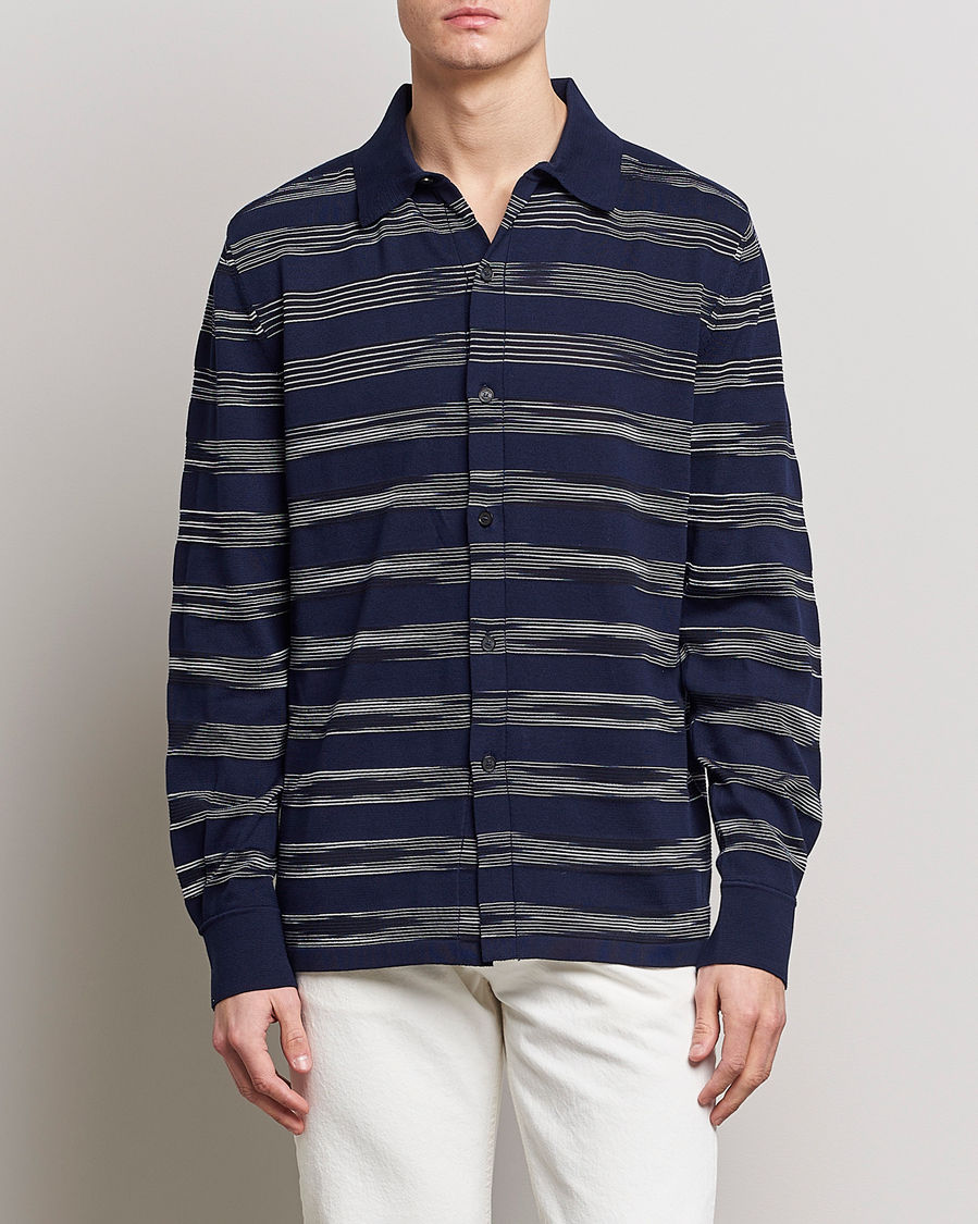Men | Overshirts | Missoni | Space Dye Knitted Shirt Black/Navy