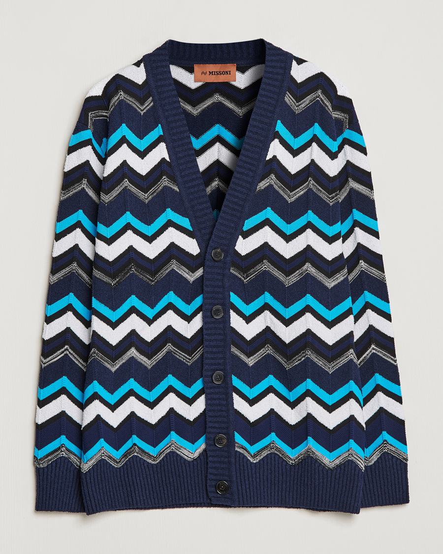 Men | Sweaters & Knitwear | Missoni | Maxi Cardigan Navy/White