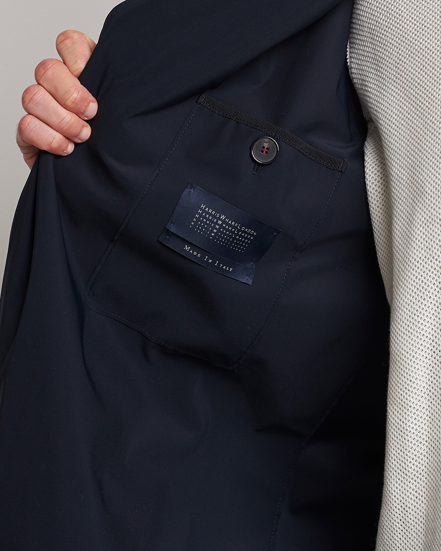 Men | Coats & Jackets | Harris Wharf London | Light Technic Balmacaan Coat Dark Blue