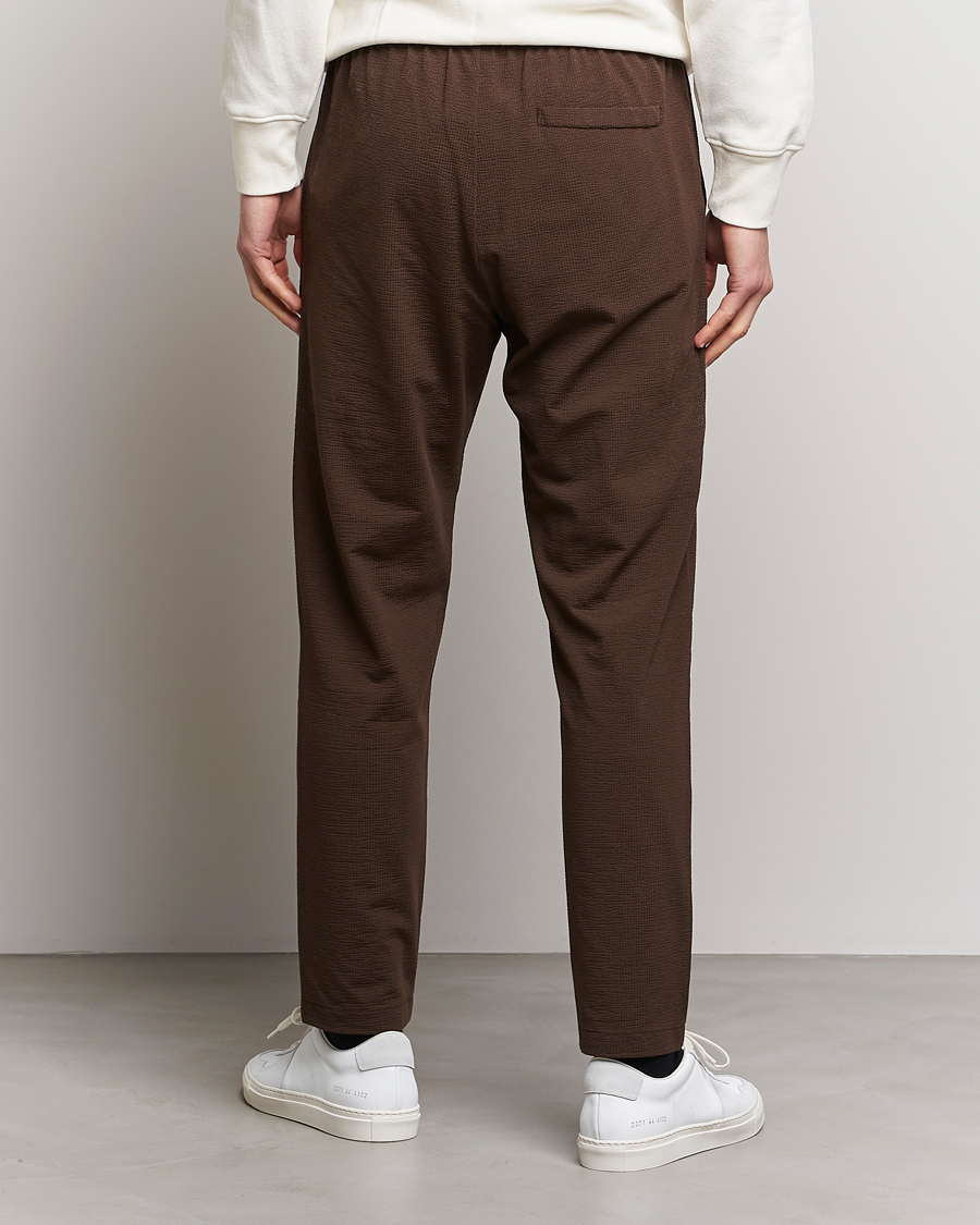 Men | Trousers | Harris Wharf London | Coolmax Seersucker Trouser Brown