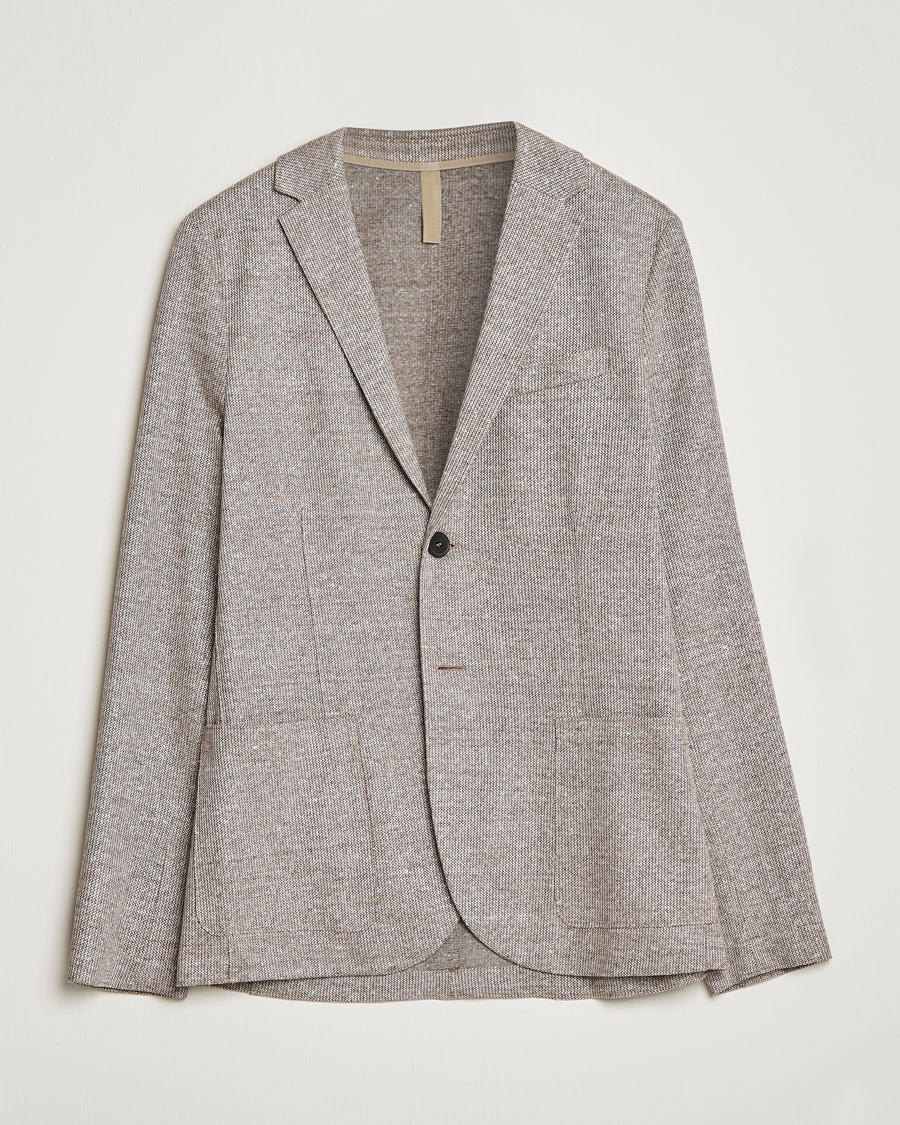 Men | Blazers | Harris Wharf London | Linen Blend Blazer Tobacco