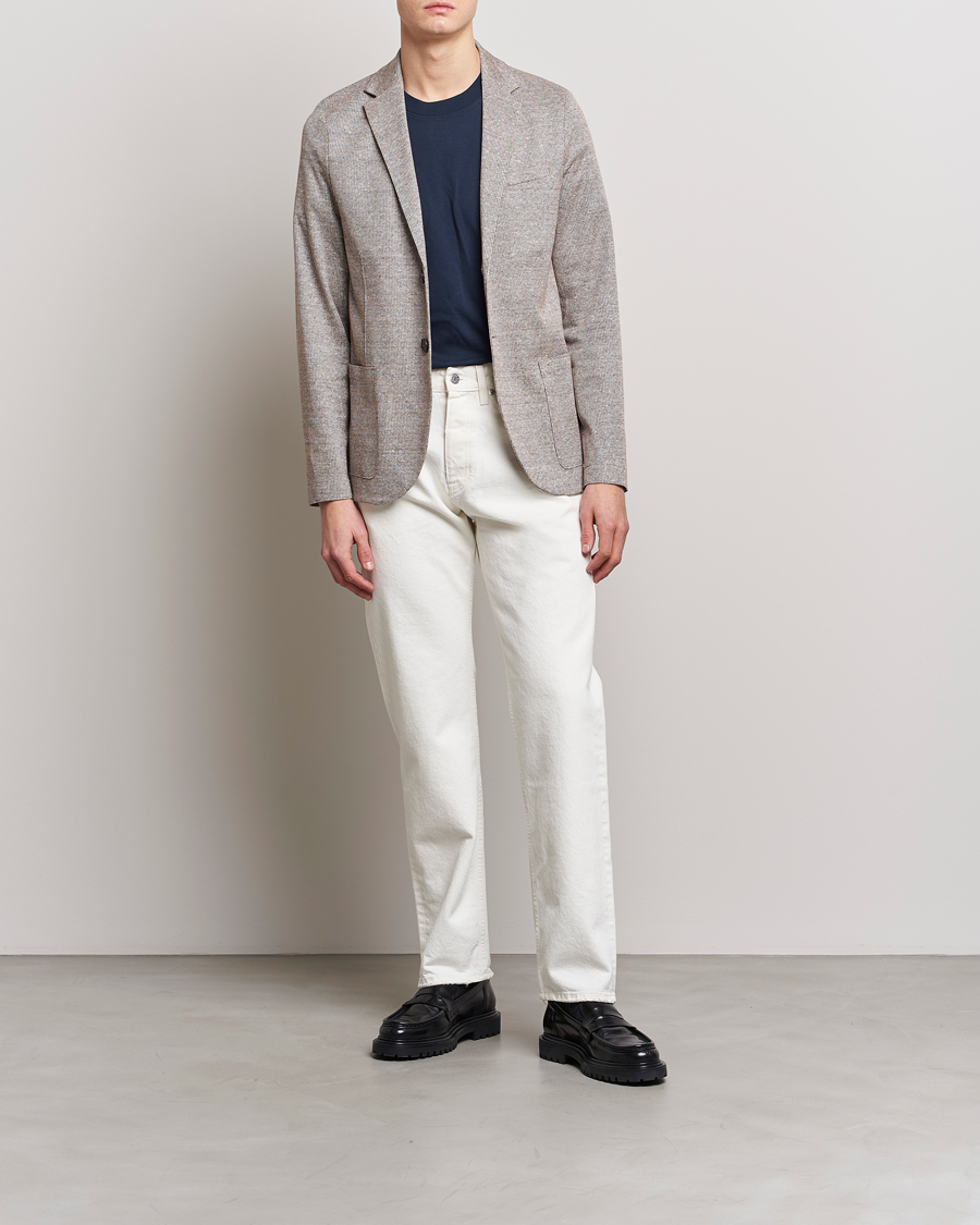 Men | Blazers | Harris Wharf London | Linen Blend Blazer Tobacco