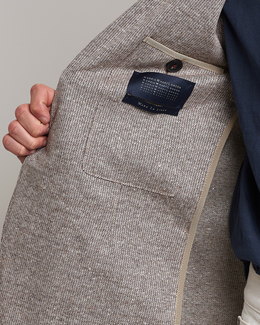 Men | Blazers | Harris Wharf London | Linen Blend Blazer Tobacco