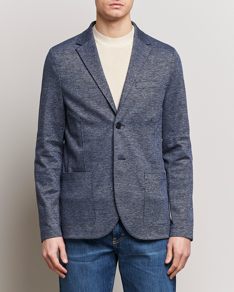 Men | Blazers | Harris Wharf London | Linen Blend Blazer Denim