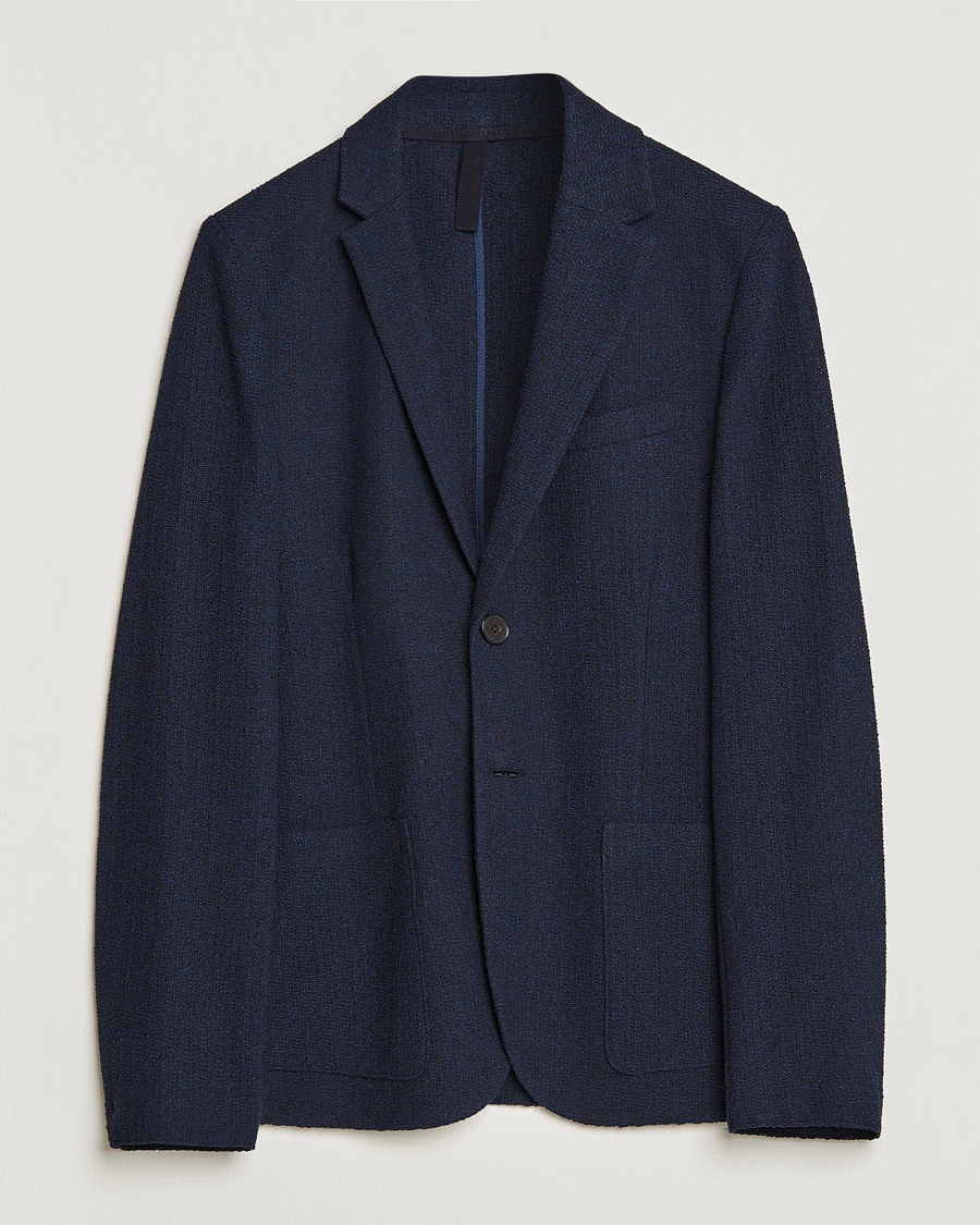 Men | Blazers | Harris Wharf London | Cotton Frisè Blazer Blue/Black