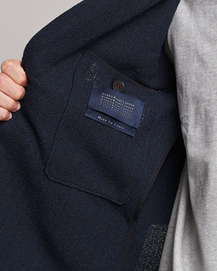 Men | Blazers | Harris Wharf London | Cotton Frisè Blazer Blue/Black