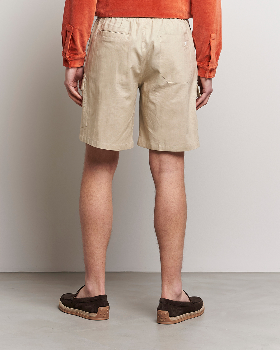 Men | Shorts | OAS | Cargo Linen Shorts Beige