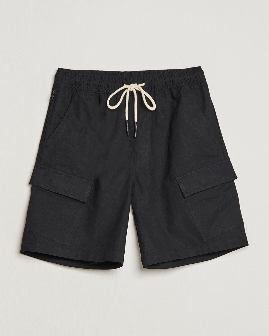 Men | Shorts | OAS | Cargo Linen Shorts Black