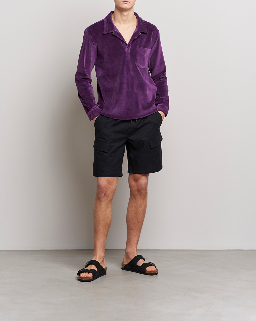 Men | Shorts | OAS | Cargo Linen Shorts Black