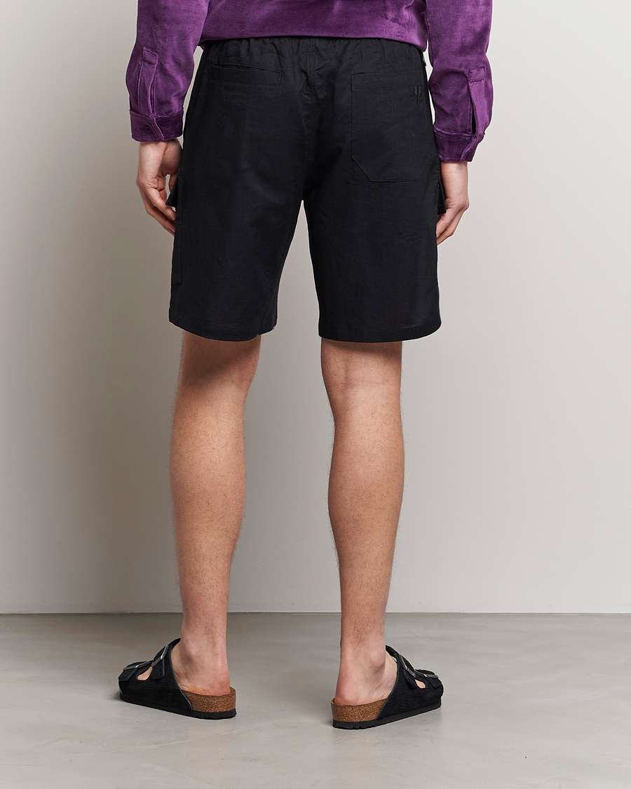 Men | Shorts | OAS | Cargo Linen Shorts Black