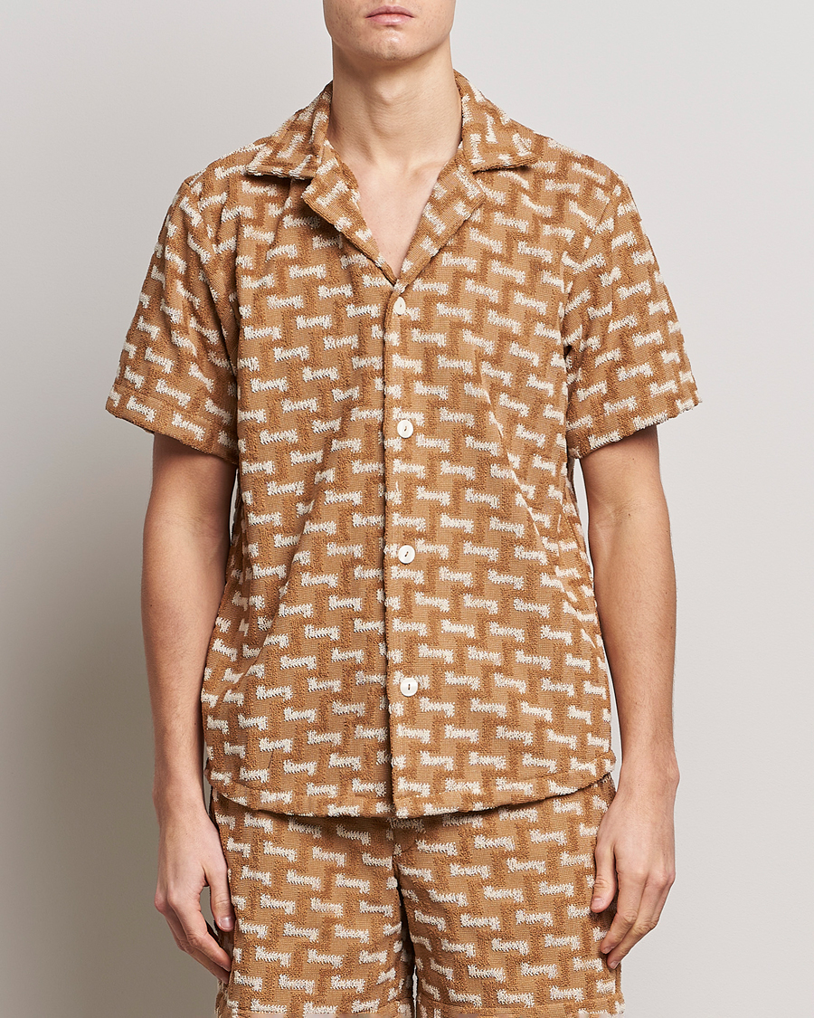 Men | Short Sleeve Shirts | OAS | Terry Cuba Short Sleeve Shirt Camel