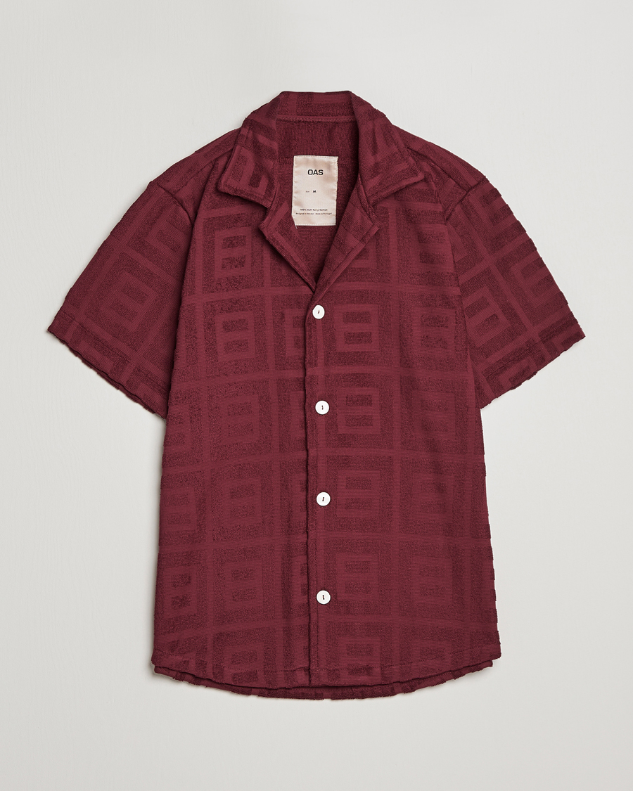 Men | Shirts | OAS | Terry Cuba Short Sleeve Shirt Burgundy