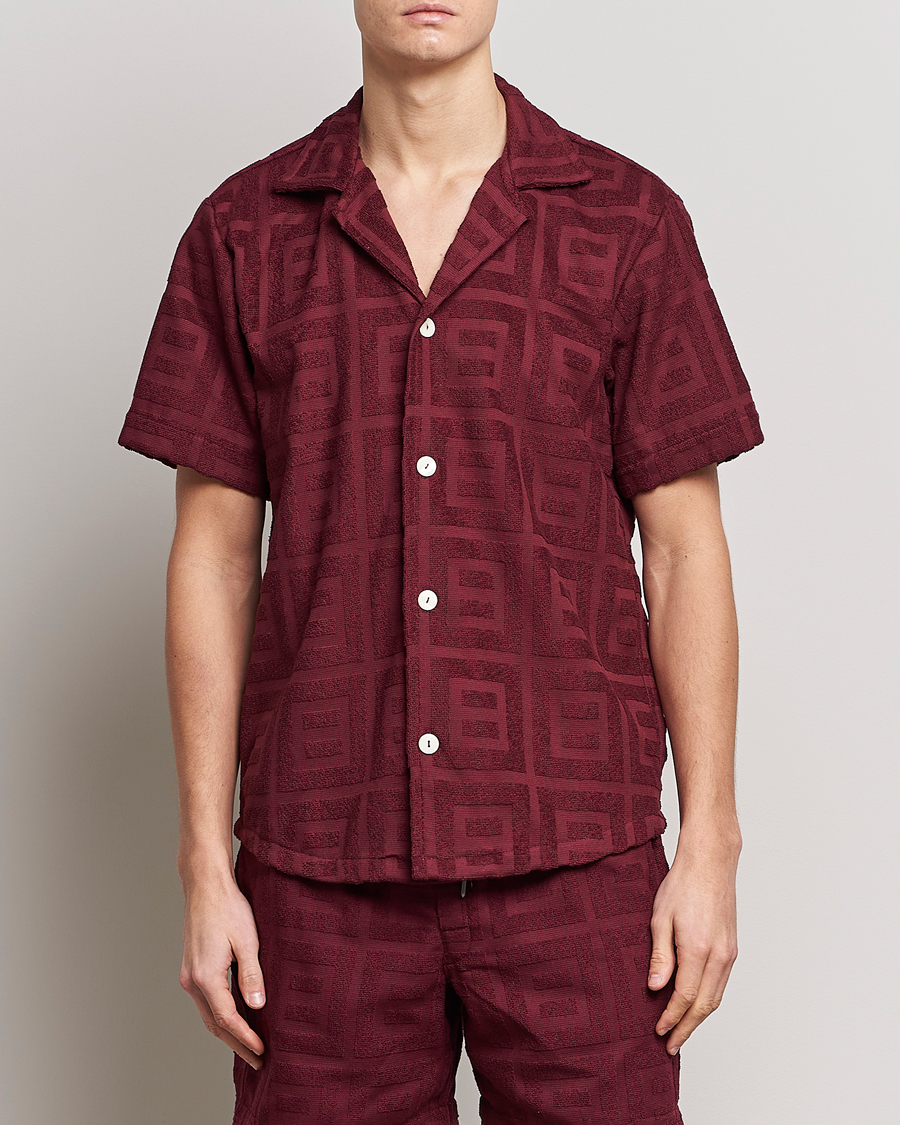 Men | The Terry Collection | OAS | Terry Cuba Short Sleeve Shirt Burgundy