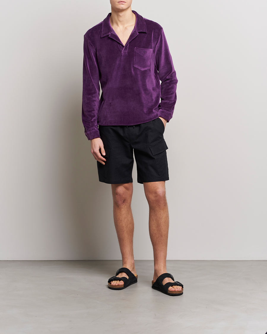 Men | Shirts | OAS | Long Sleeve Velour Shirt Purple