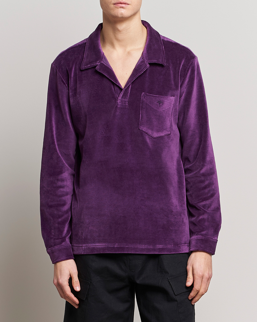 Men | OAS | OAS | Long Sleeve Velour Shirt Purple