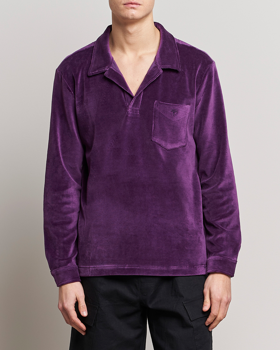 Men | Shirts | OAS | Long Sleeve Velour Shirt Purple