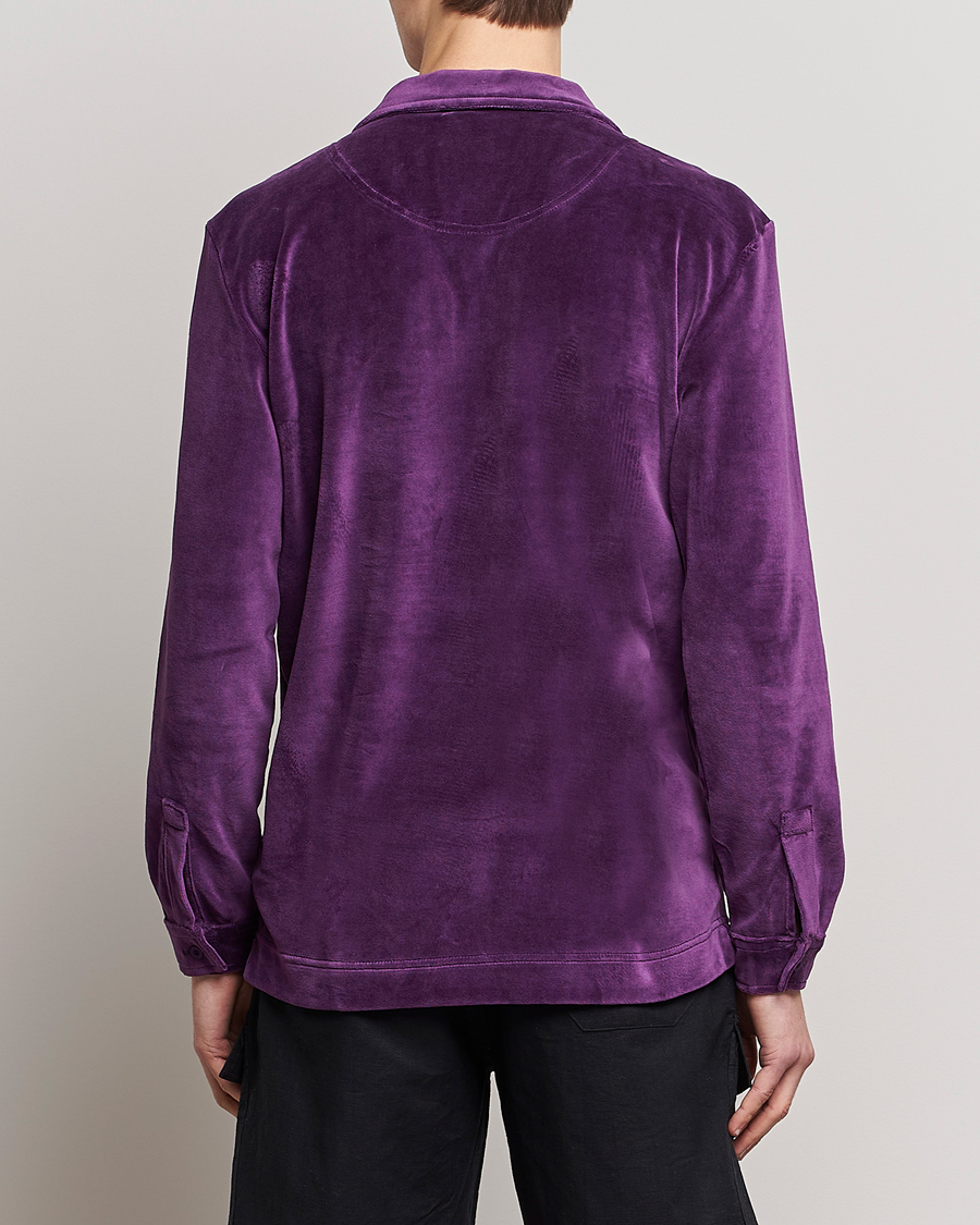 Men | Shirts | OAS | Long Sleeve Velour Shirt Purple