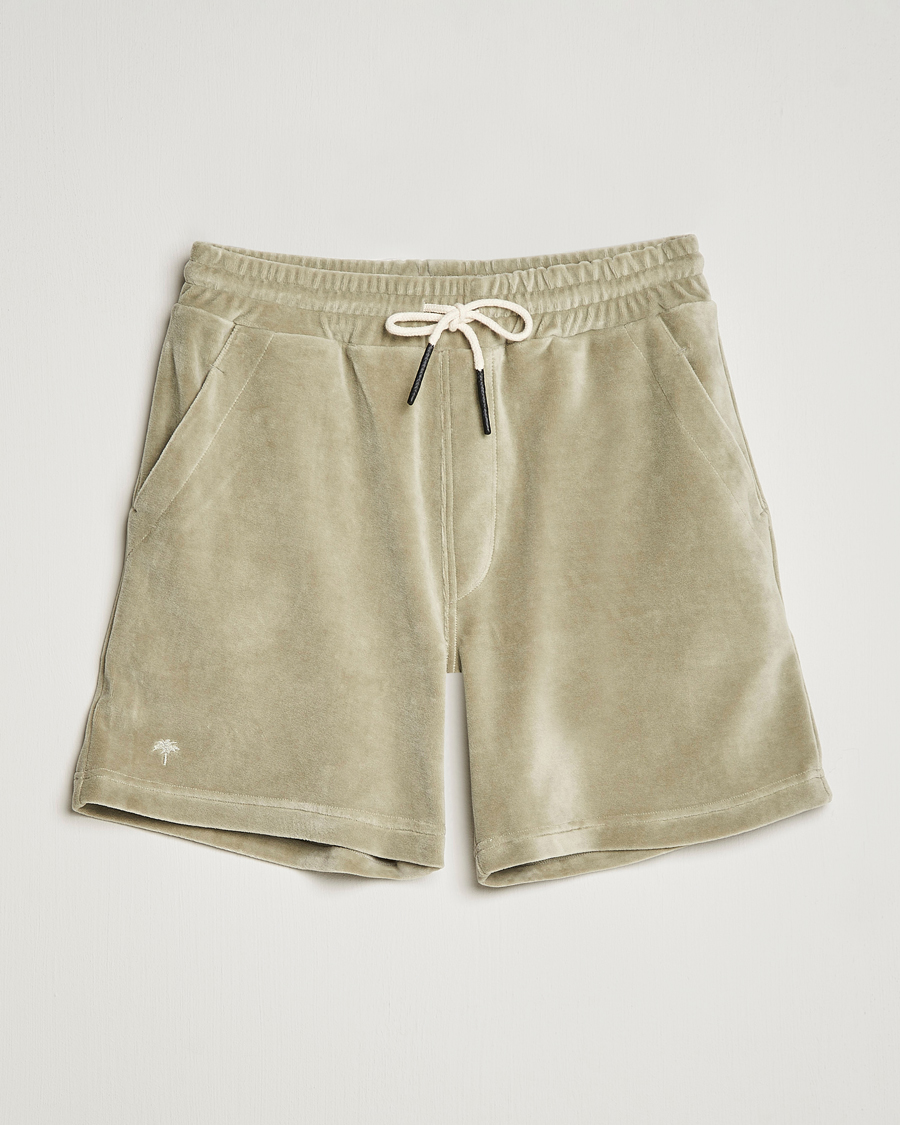 Men | Shorts | OAS | Drawstring Velour Shorts Washed Grey