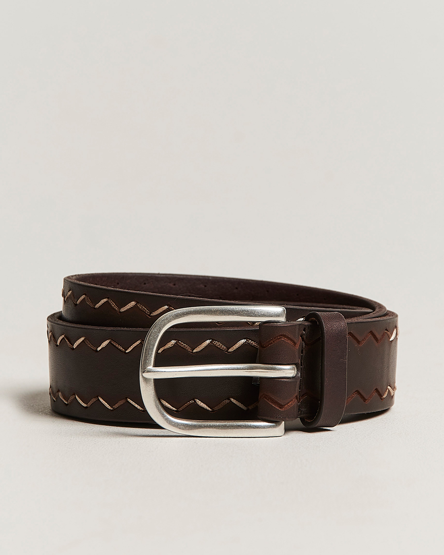 Men | Orciani Bull Gaucho Leather Belt Dark Brown | Orciani | Bull Gaucho Leather Belt Dark Brown
