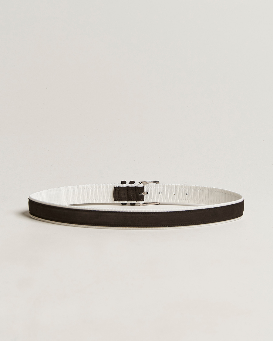Men | Orciani Amalfi Suede/Canvas Belt Dark Brown | Orciani | Amalfi Suede/Canvas Belt Dark Brown
