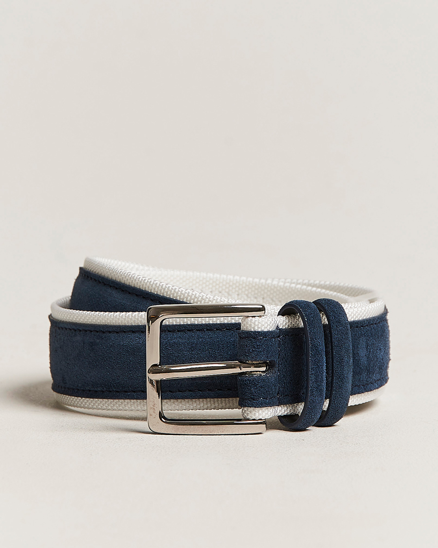 Men | Orciani Amalfi Suede/Canvas Belt Navy | Orciani | Amalfi Suede/Canvas Belt Navy