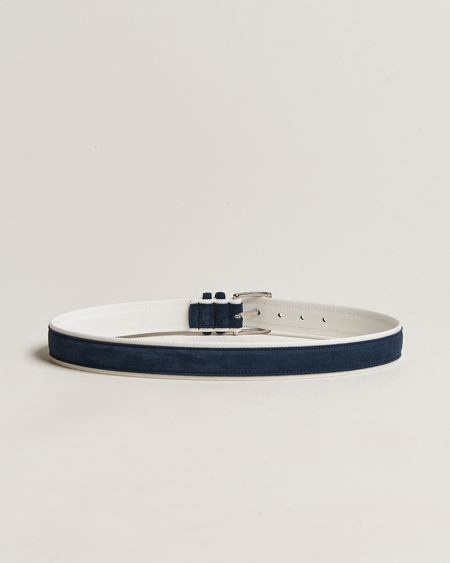 Men | Orciani Amalfi Suede/Canvas Belt Navy | Orciani | Amalfi Suede/Canvas Belt Navy