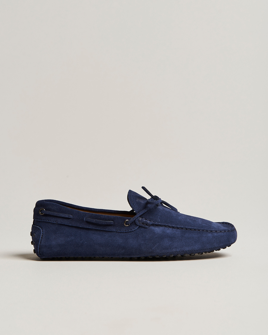 Men | Tod's Laccetto Gommino Carshoe Navy Suede | Tod's | Laccetto Gommino Carshoe Navy Suede